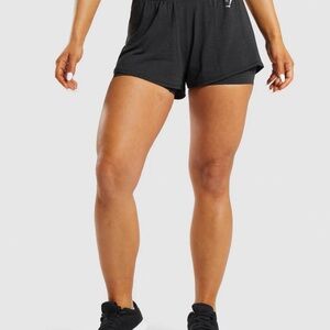 Gymshark VITAL 2-IN-1 SHORTS Women's Black Athletic Shorts‎ Size Small